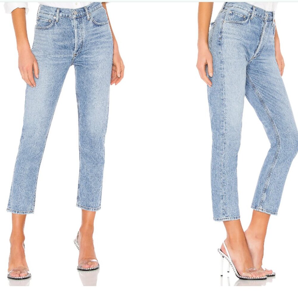 Agolde Riley High Rise Straight Crop in Blur